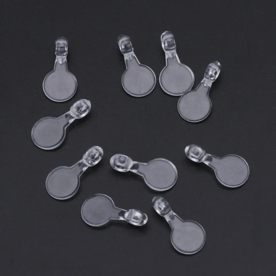 Bijounique transparante plakbail 10 stuks 1x0,8 cm