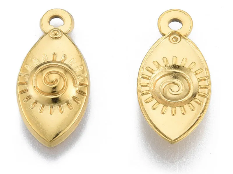 La Petite Epicerie Ovaal Oog hanger goud 21 x 10 mm