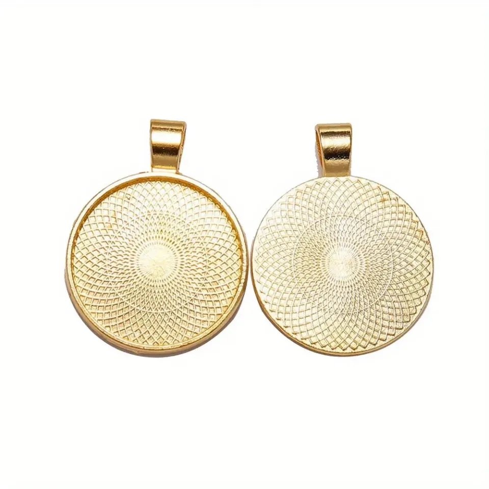 Bijounique hanger rond goud 25 mm metaal per stuk