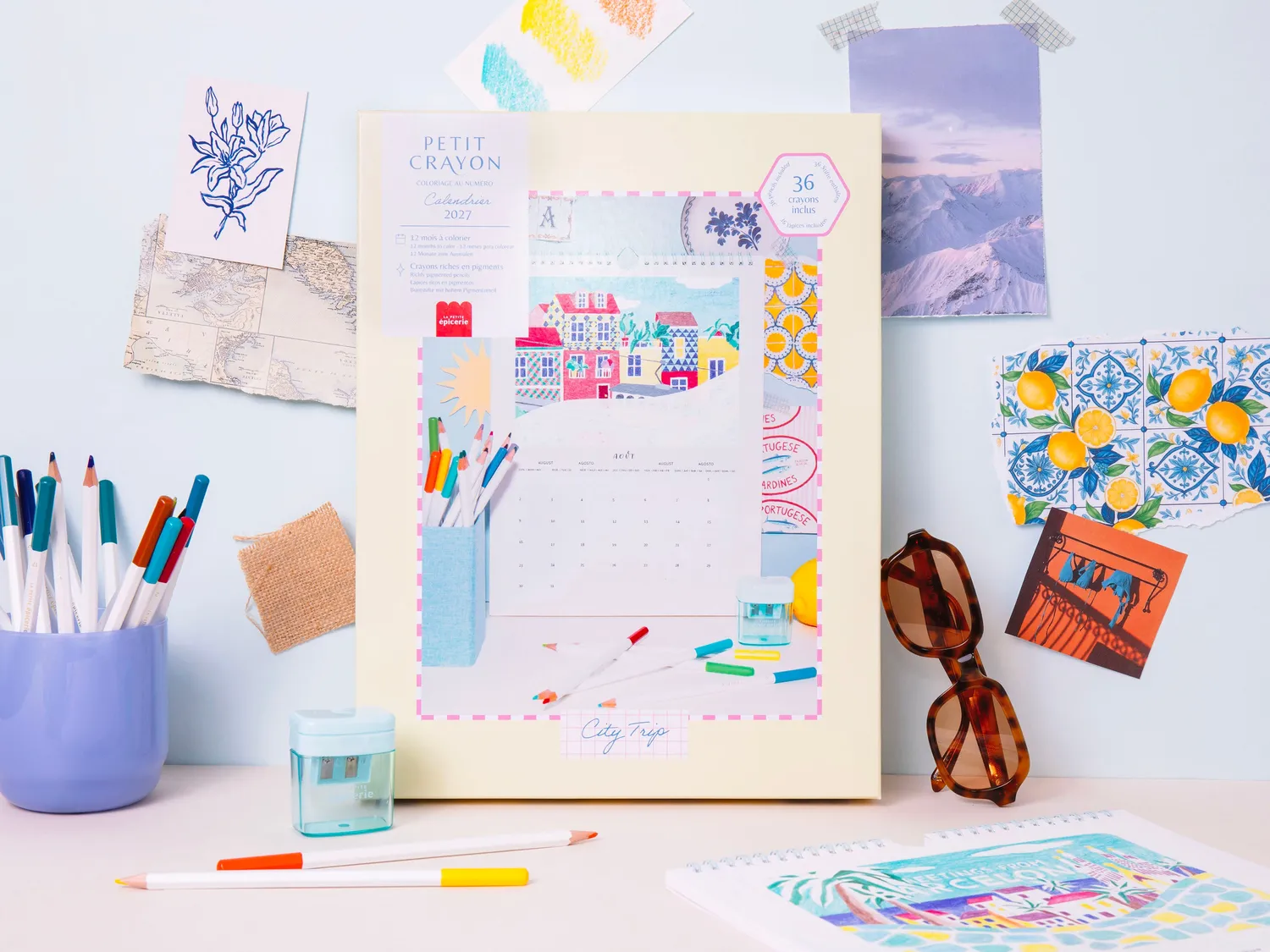 La Petite Epicerie Petit Crayon City Trip kleurkalender 2027 op nummer