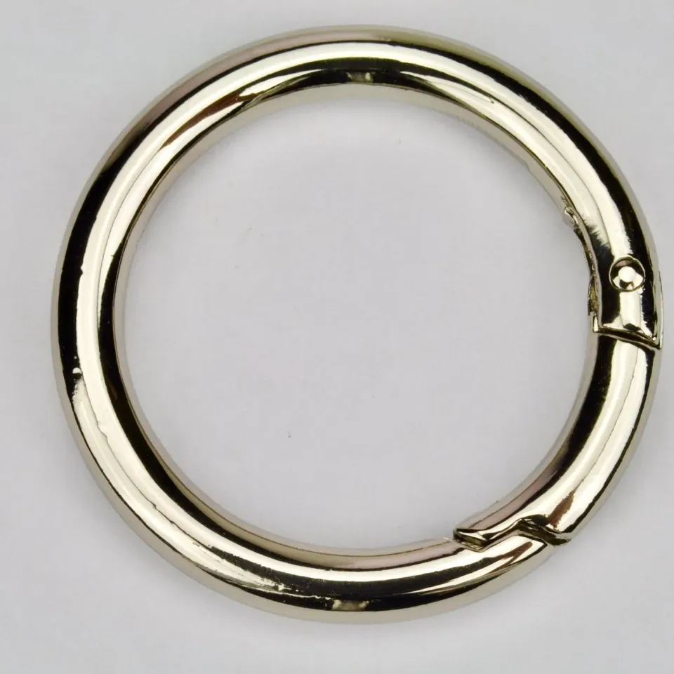 Leather House Spring Ring Clasp 40 mm zilver musketon