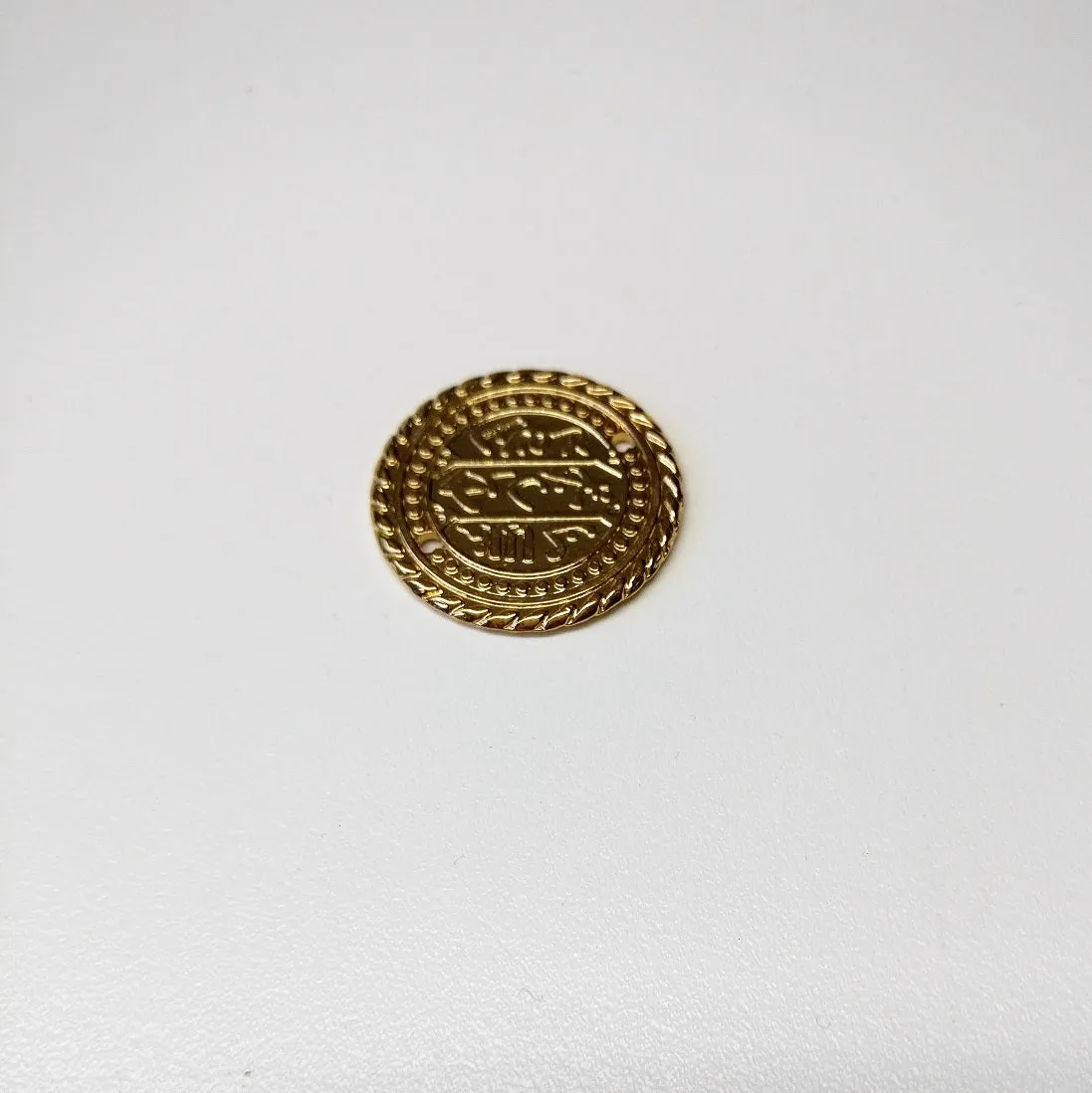 Bijounique Munt bedel 16 mm goud verguld per stuk