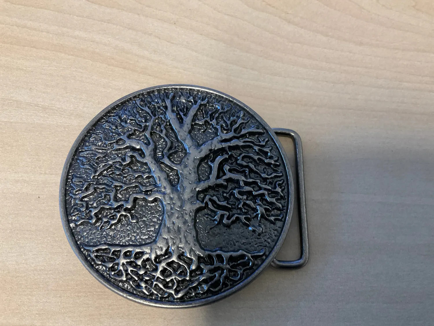 Leather House life-tree riemgesp rond 7cm oud goud