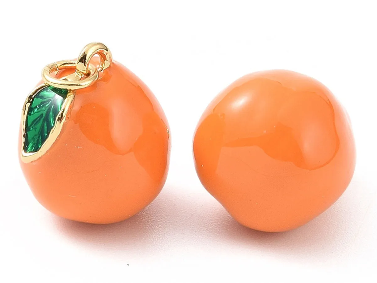 La Petite Epicerie bedel sinaasappel goud emaille per stuk