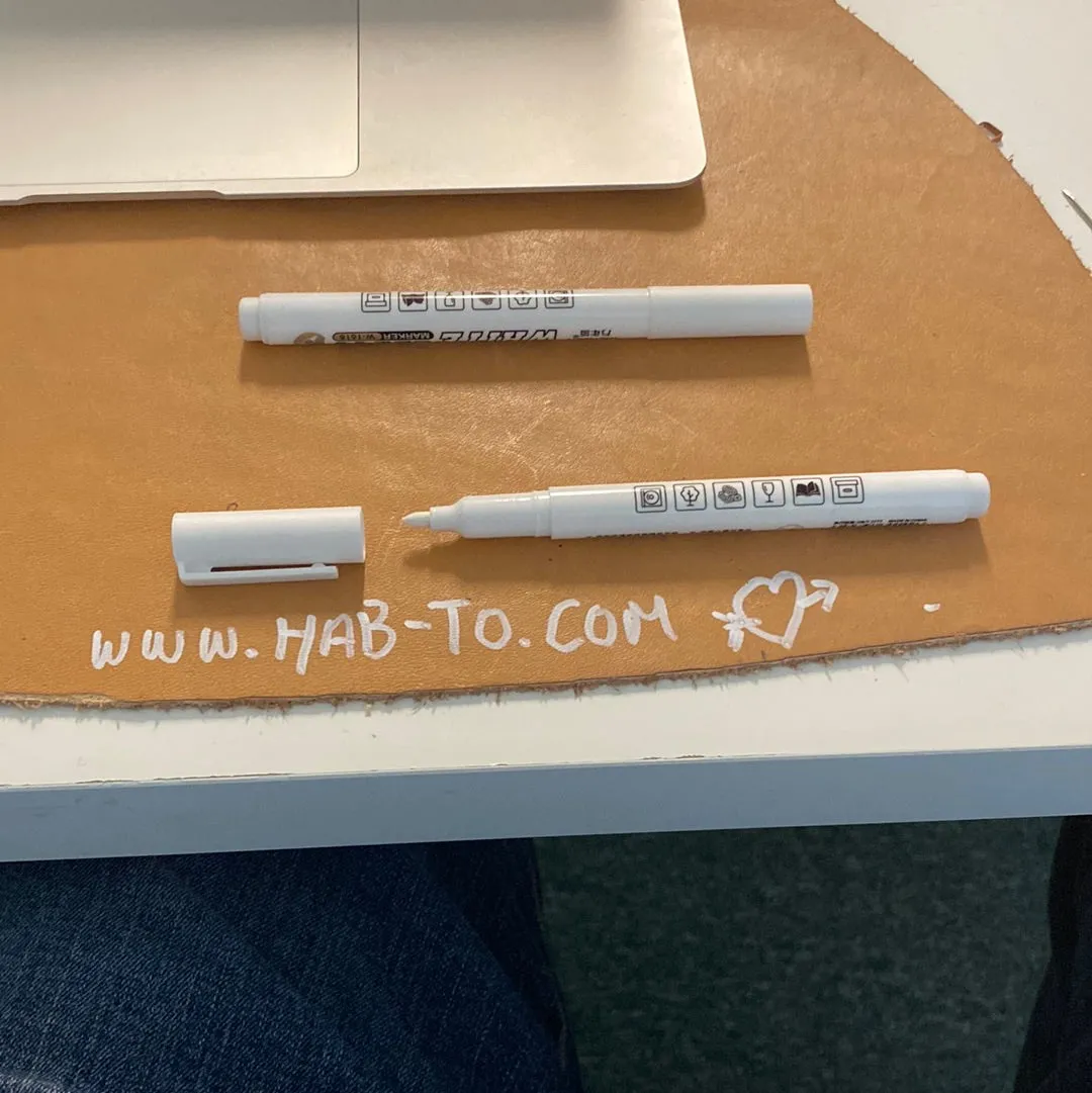 Leather House White Marker leerstift wit fijne punt per stuk