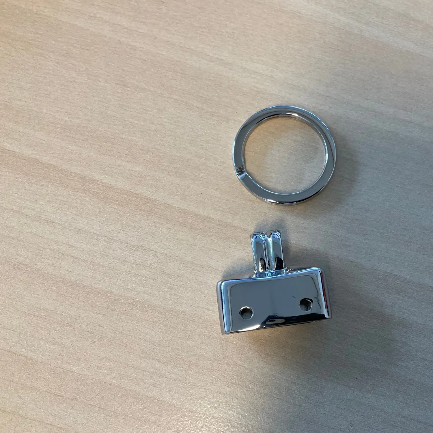 Leather House sleutelring metaal zilver per stuk nikkel
