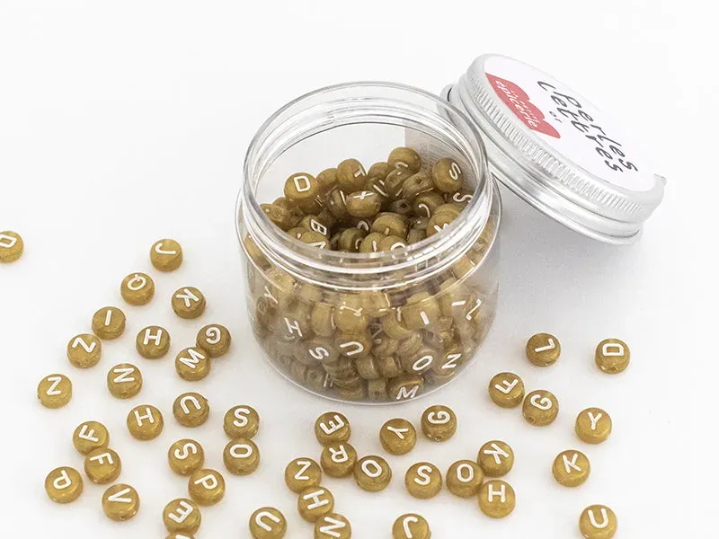 La Petite Epicerie letterkralen pot goud 7 mm ca. 200 stuks