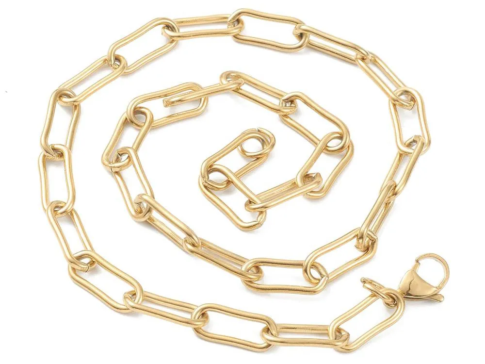 La Petite Epicerie paperclip ketting goud RVS 45,2 cm
