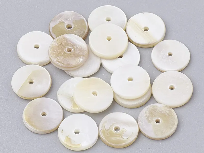 La Petite Epicerie heishi kralen parelmoer wit 6 mm 20 stuks