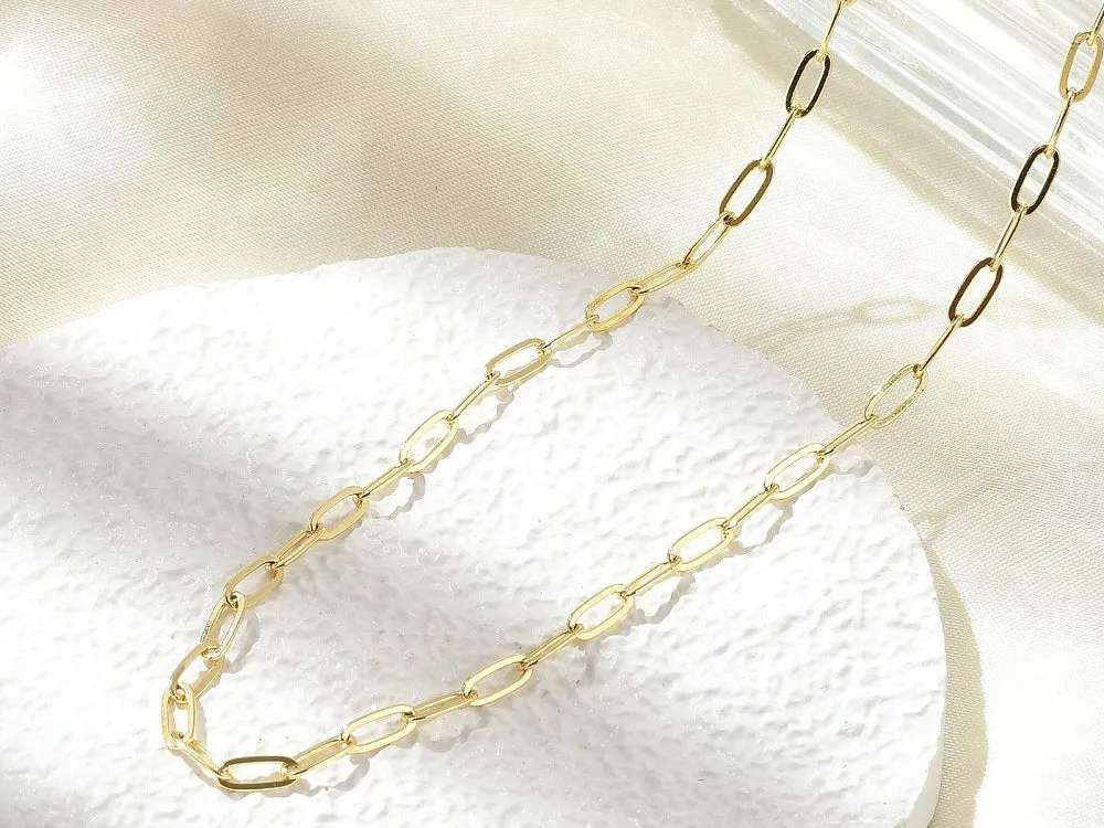 La Petite Epicerie collier paperclip goud 44,5 cm messing