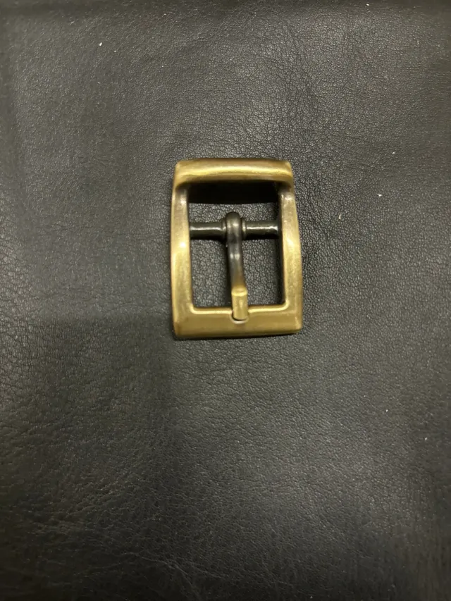 Leather House Buckle gesp 20 mm messing oud goud massief