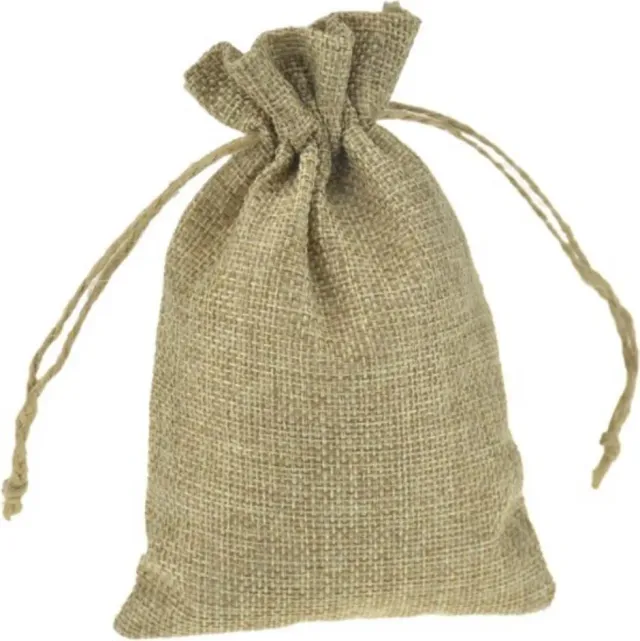 LTC-Leiden Jute Zakje 17x12 cm met Sluitkoord Naturel