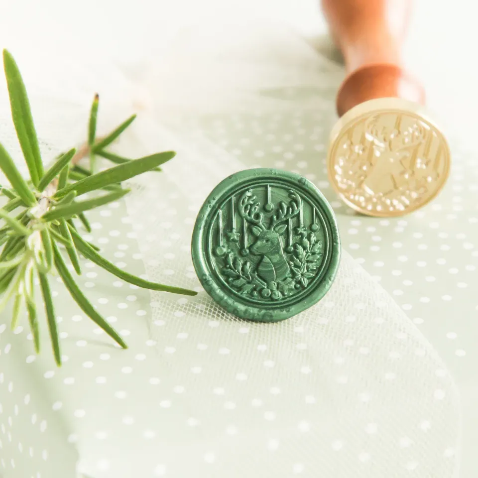 Jessy at Sea Reindeer waxzegel stempel 25 mm kerst