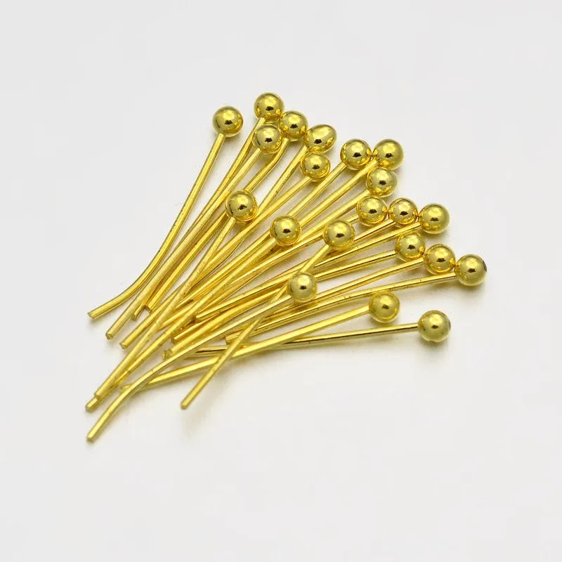 La Petite Epicerie Kogelkop nietstiften goud 30 mm 50 stuks