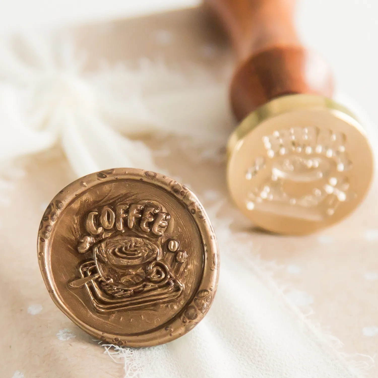 Jessy at Sea Coffee waxstempel 25 mm koffie