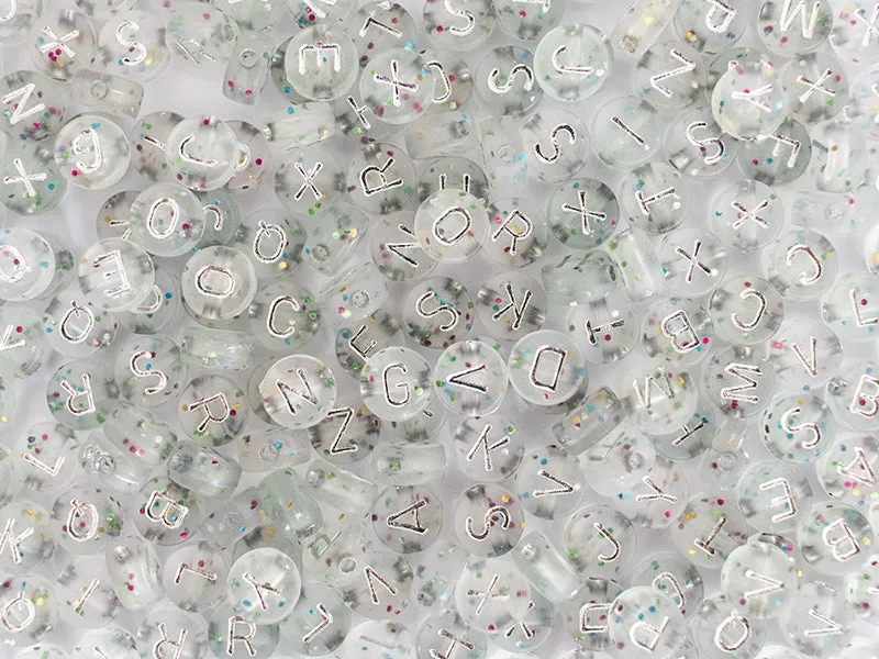 La Petite Epicerie letterkralen zilver glitter pot 200 stuks