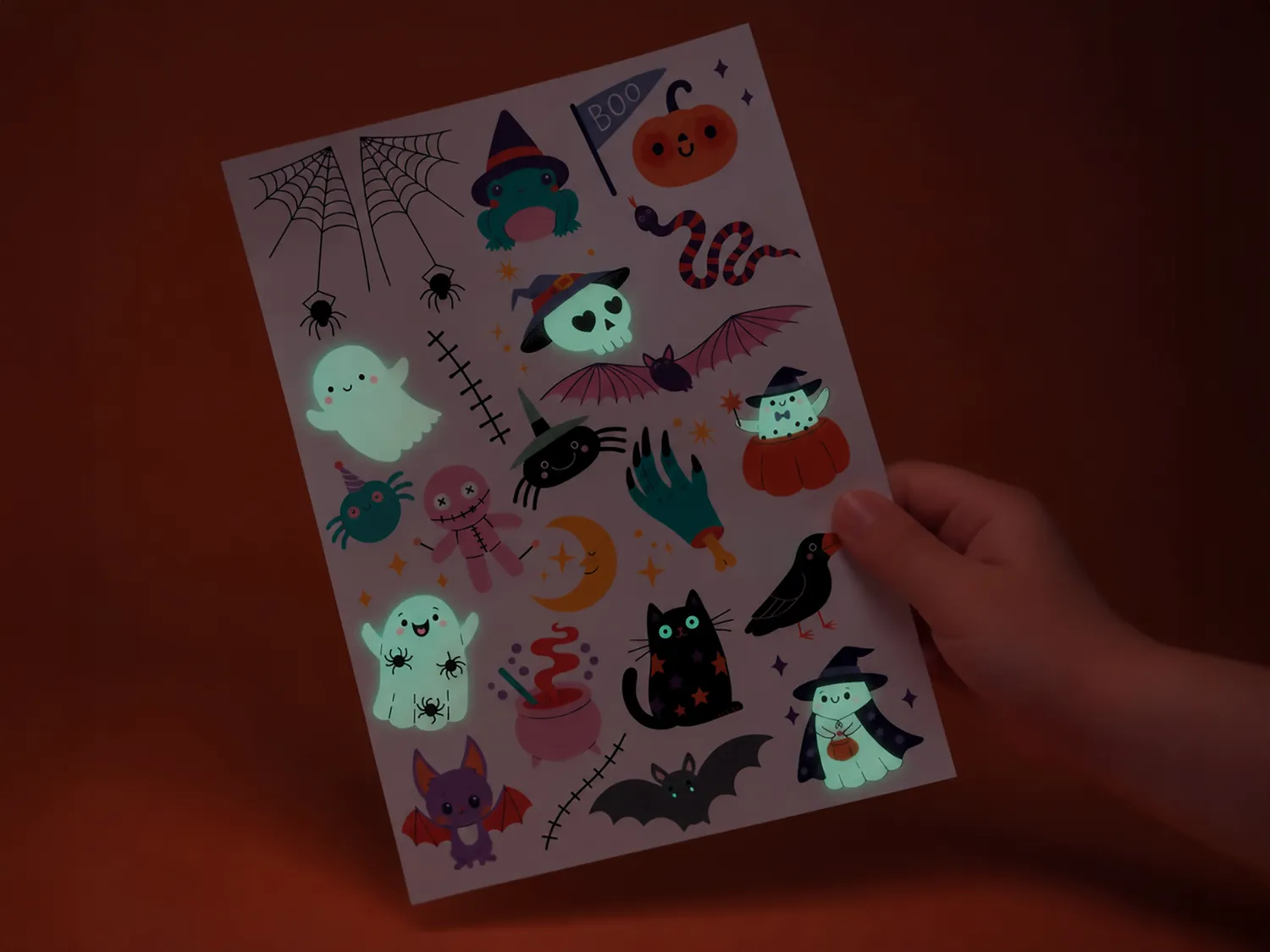 La Petite Epicerie Halloween Plaktattoos 40 stuks Glow