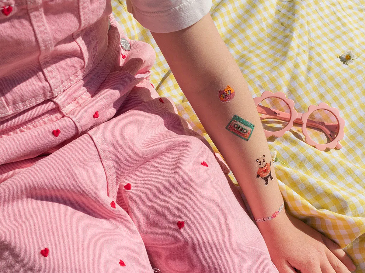 La Petite Epicerie California Dream plaktattoos 40 stuks neonroze