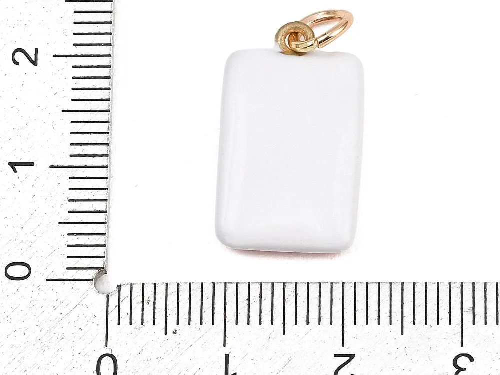 La Petite Epicerie Oiseau bedel rechthoek roze 21 mm goud