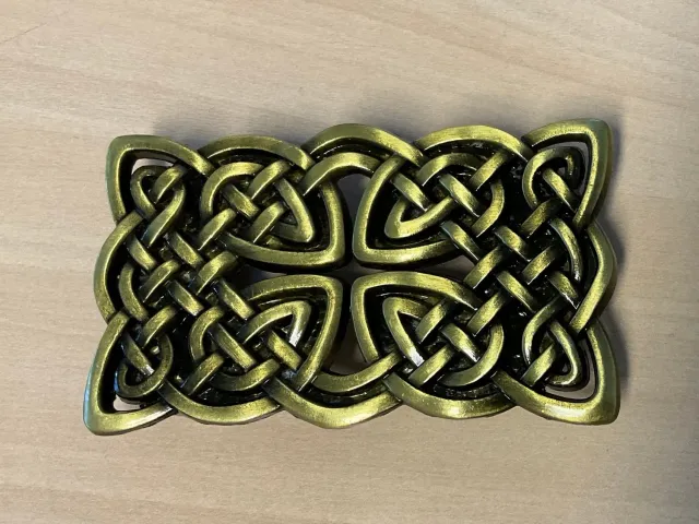 Leather House Celtic Gesp Oudgoud 5x8,5 cm Riemgesp
