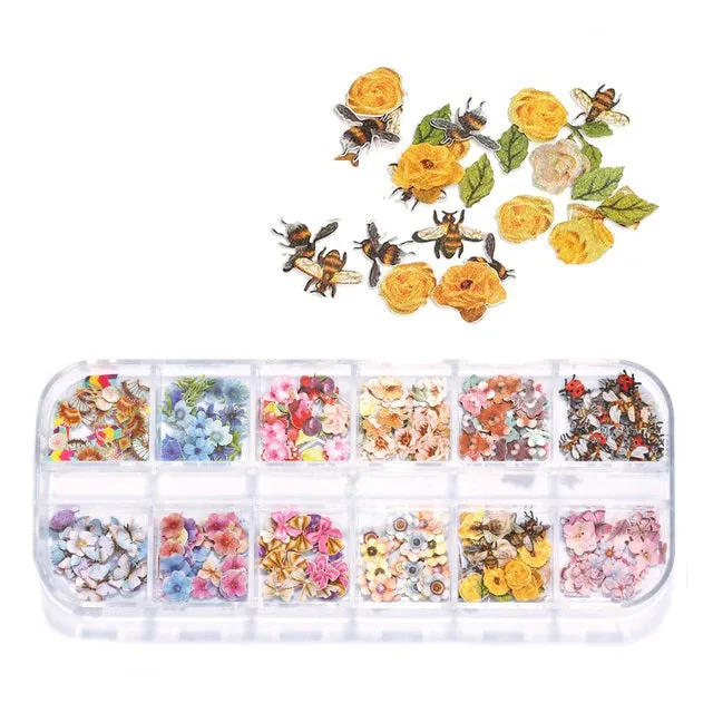 Bijounique decoraties houtpulp 12-vaks doosje stijl 3