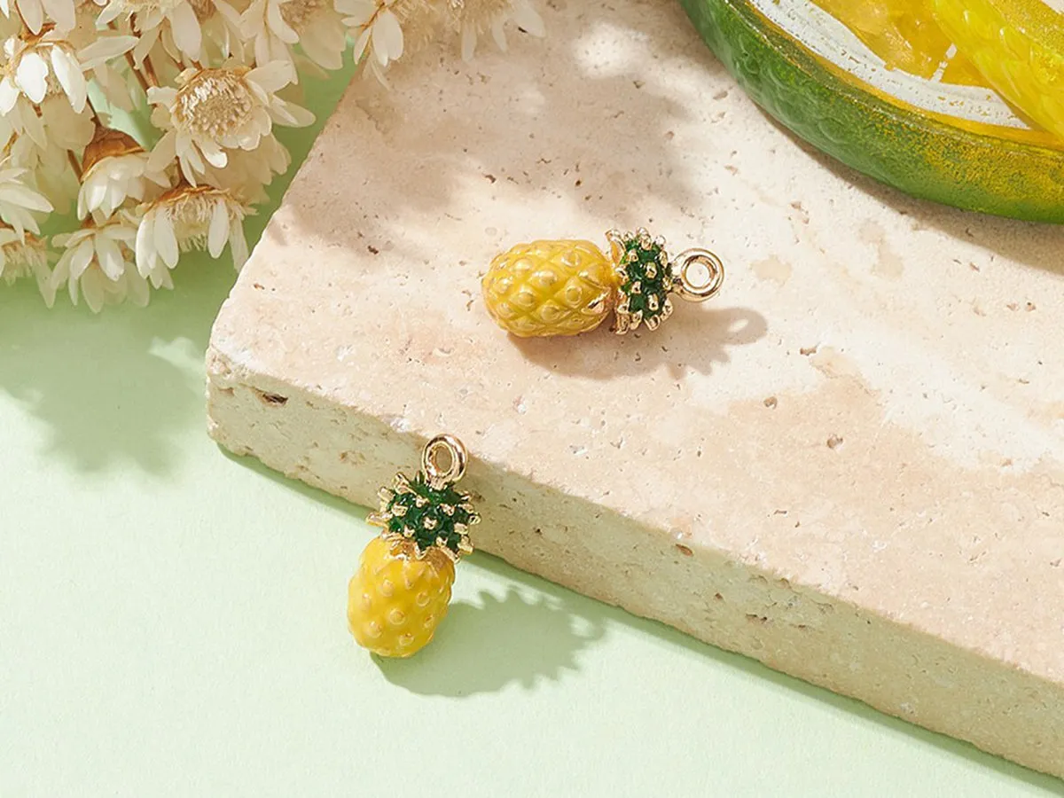 La Petite Epicerie bedel ananas emaille goud per stuk