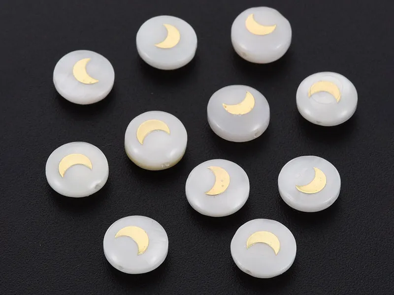La Petite Epicerie Lune kraal schelp goud 8 mm natuur