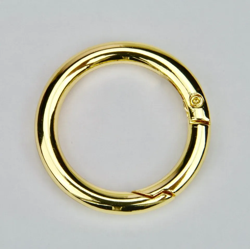 Leather House ring met veer gold 30 mm sluitring tas