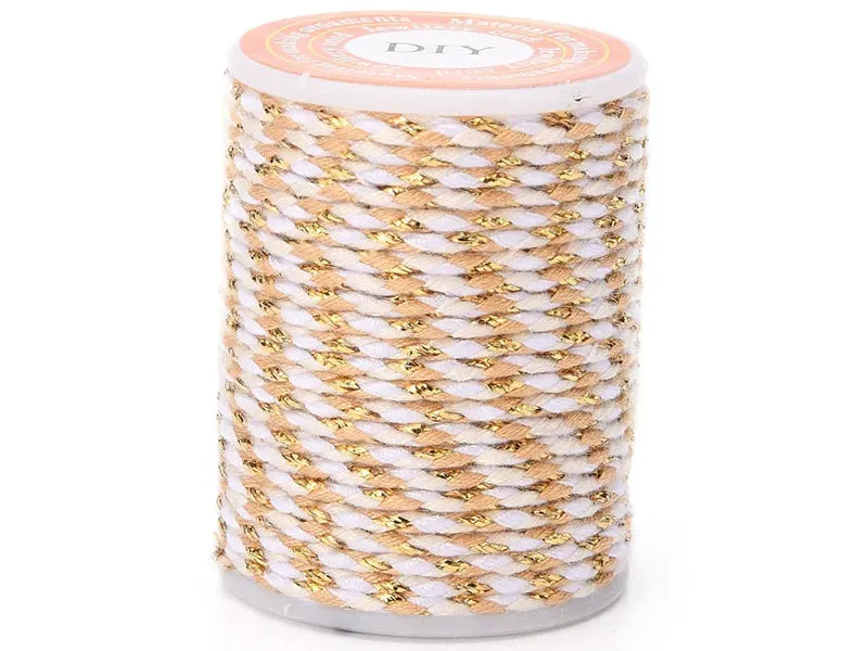 La Petite Epicerie katoenen koord 4 m 1,5 mm wit roze goud