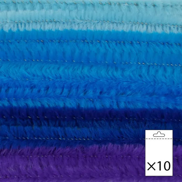 LTC-Leiden chenilledraad 8 mm 50 cm blauw 10 stuks