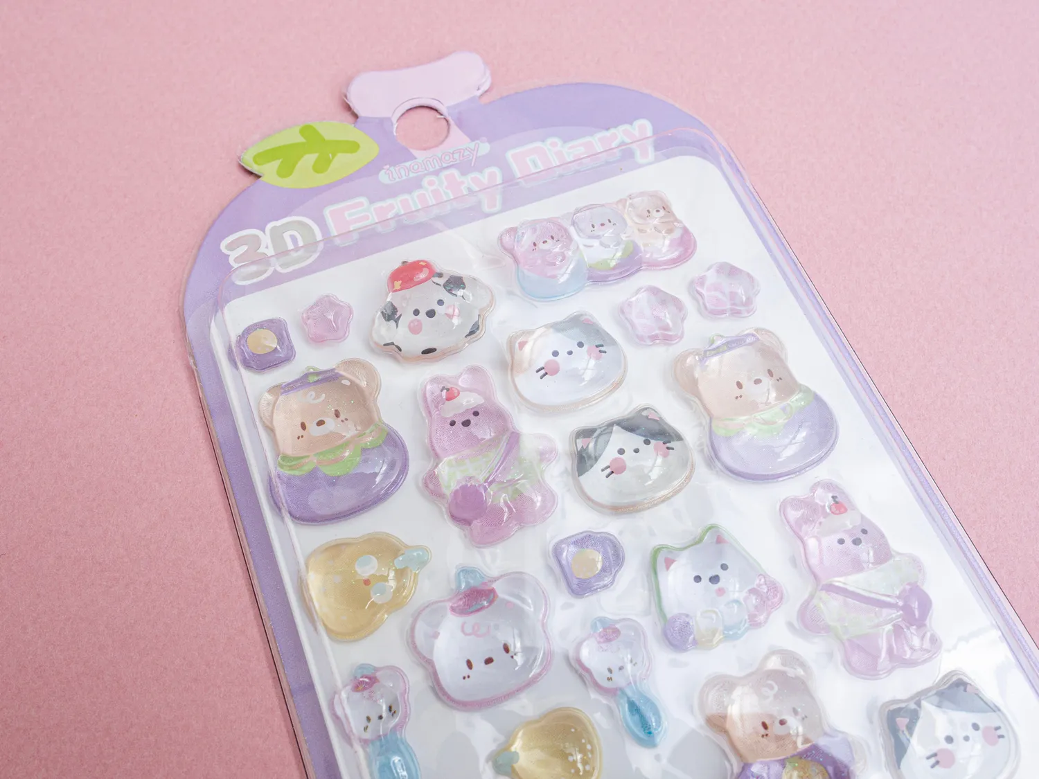 La Petite Epicerie Fruity Diary 3D stickers mauve vel