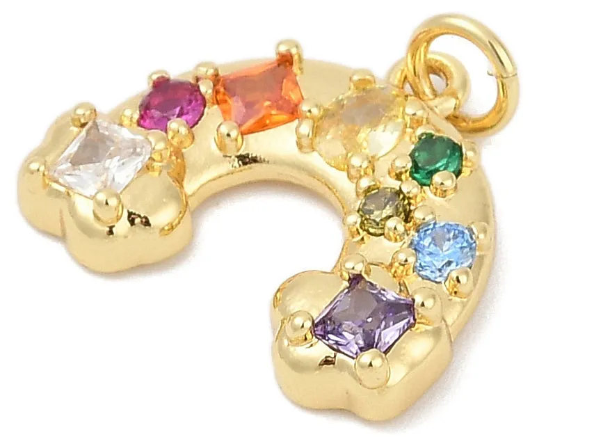 La Petite Epicerie regenboog bedel strass goud 19 mm