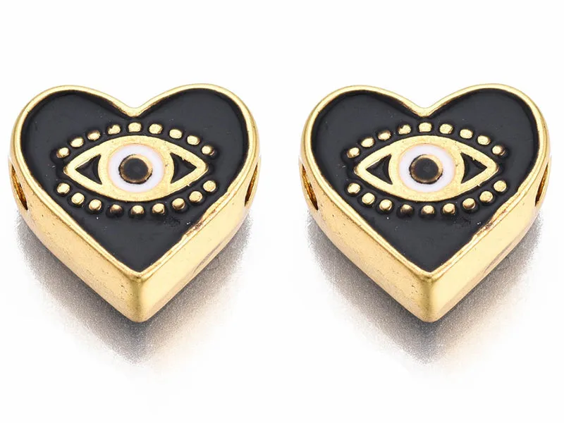 La Petite Epicerie bedel hart oog zwart 11 mm emaille