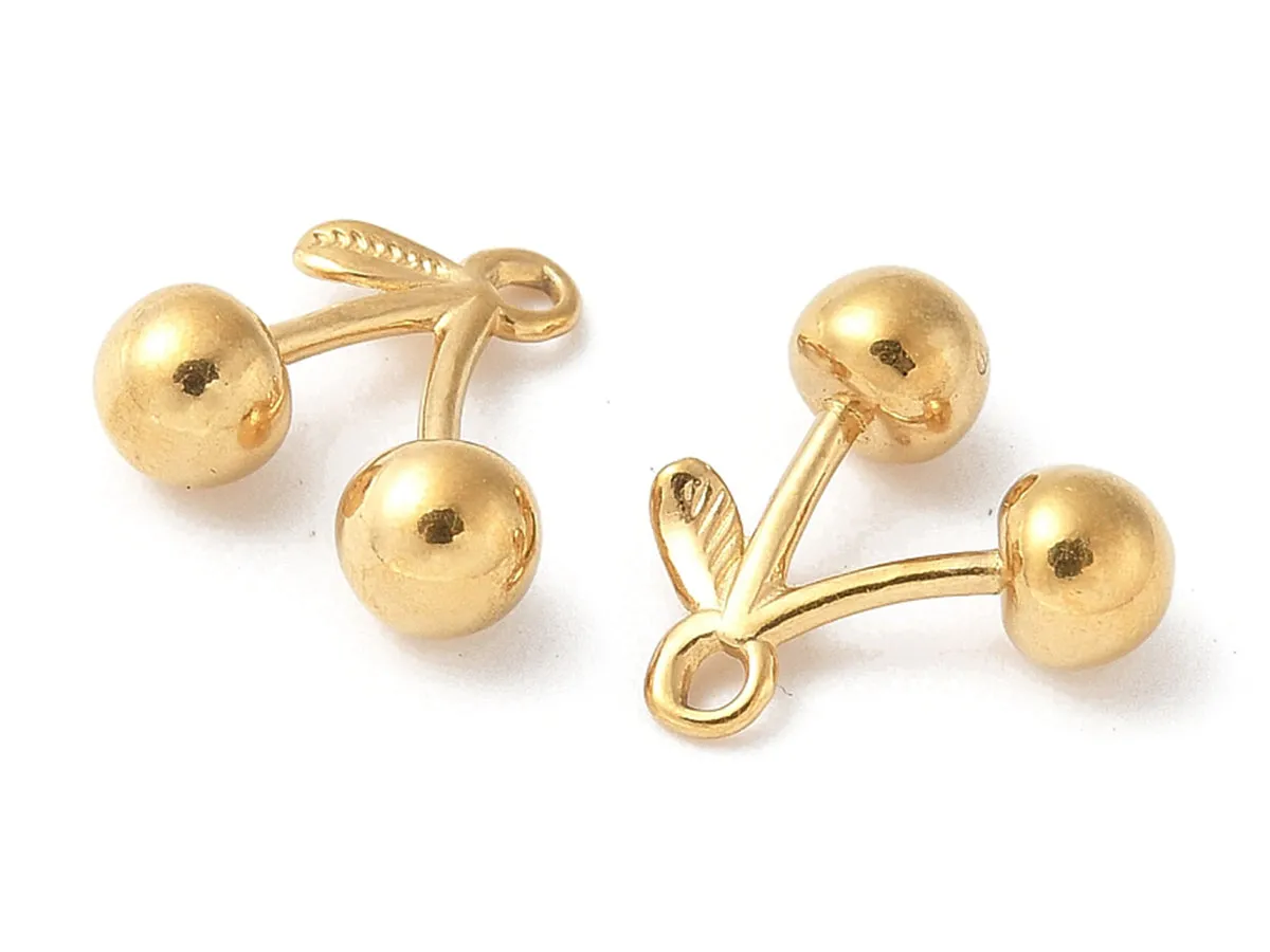 La Petite Epicerie Cerise bedel rvs goud 11,5 mm