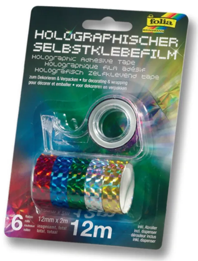 LTC-Leiden holografisch tape 12 mm 6x2 meter assorti