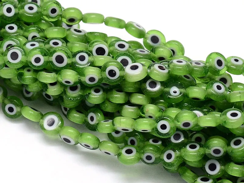 La Petite Epicerie boos oog kralen 6 mm groen glas 20 stuks