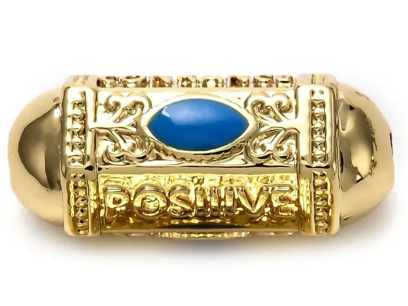 La Petite Epicerie Talisman kraal blauw emaille 19 mm per stuk