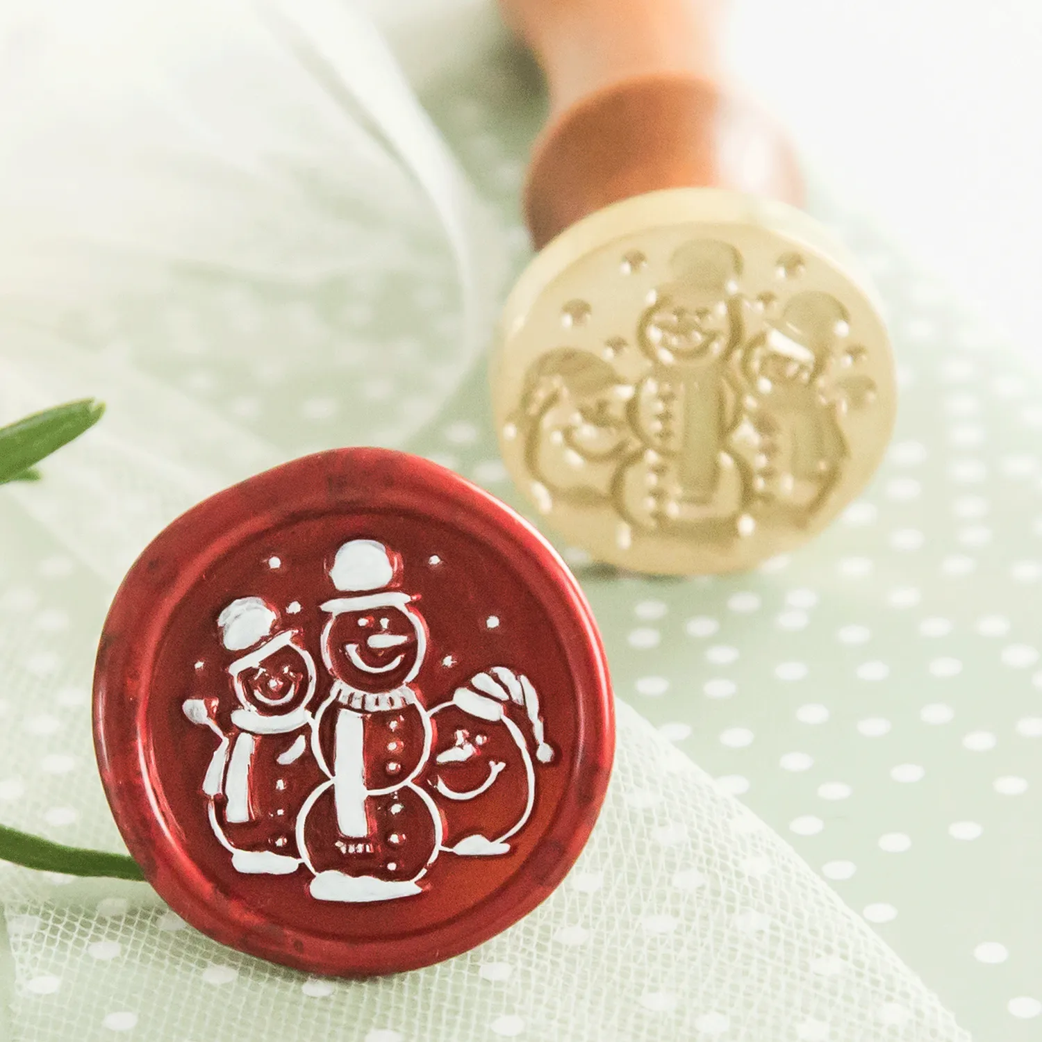 Jessy at Sea Snowmen wax stempel 25 mm kerst