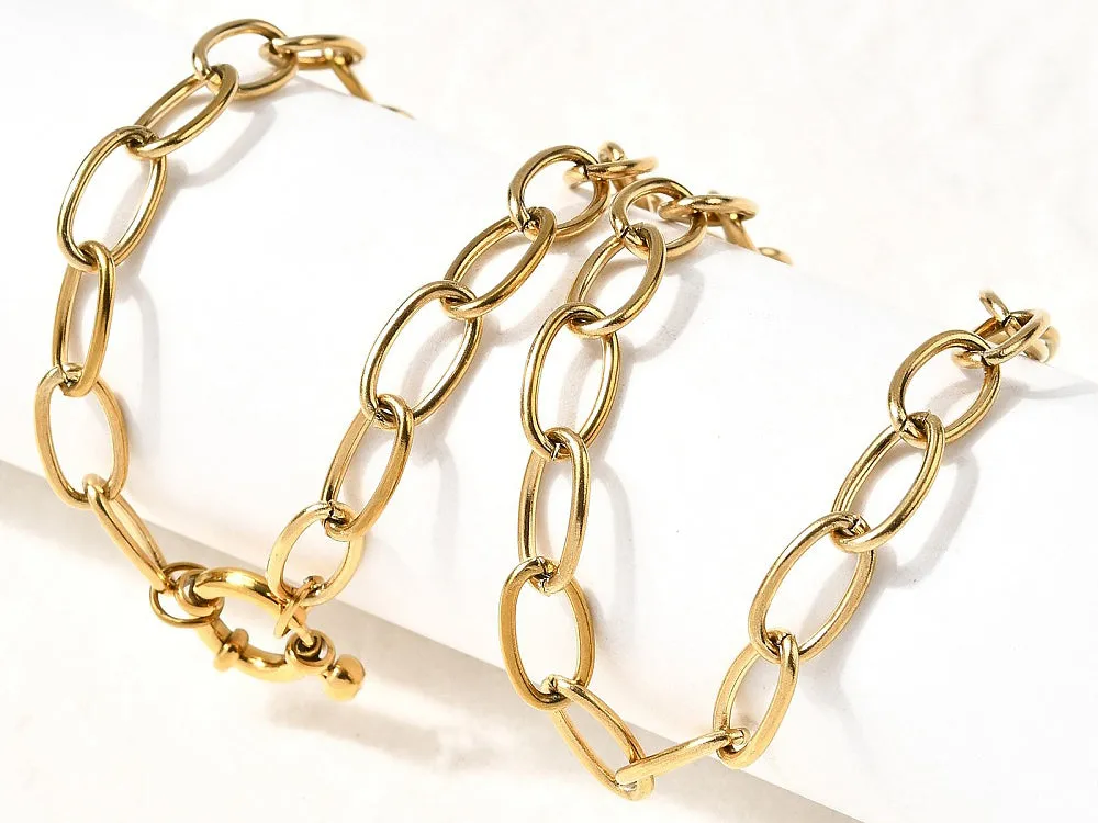 La Petite Epicerie kabelketting goud 41,3 cm rvs