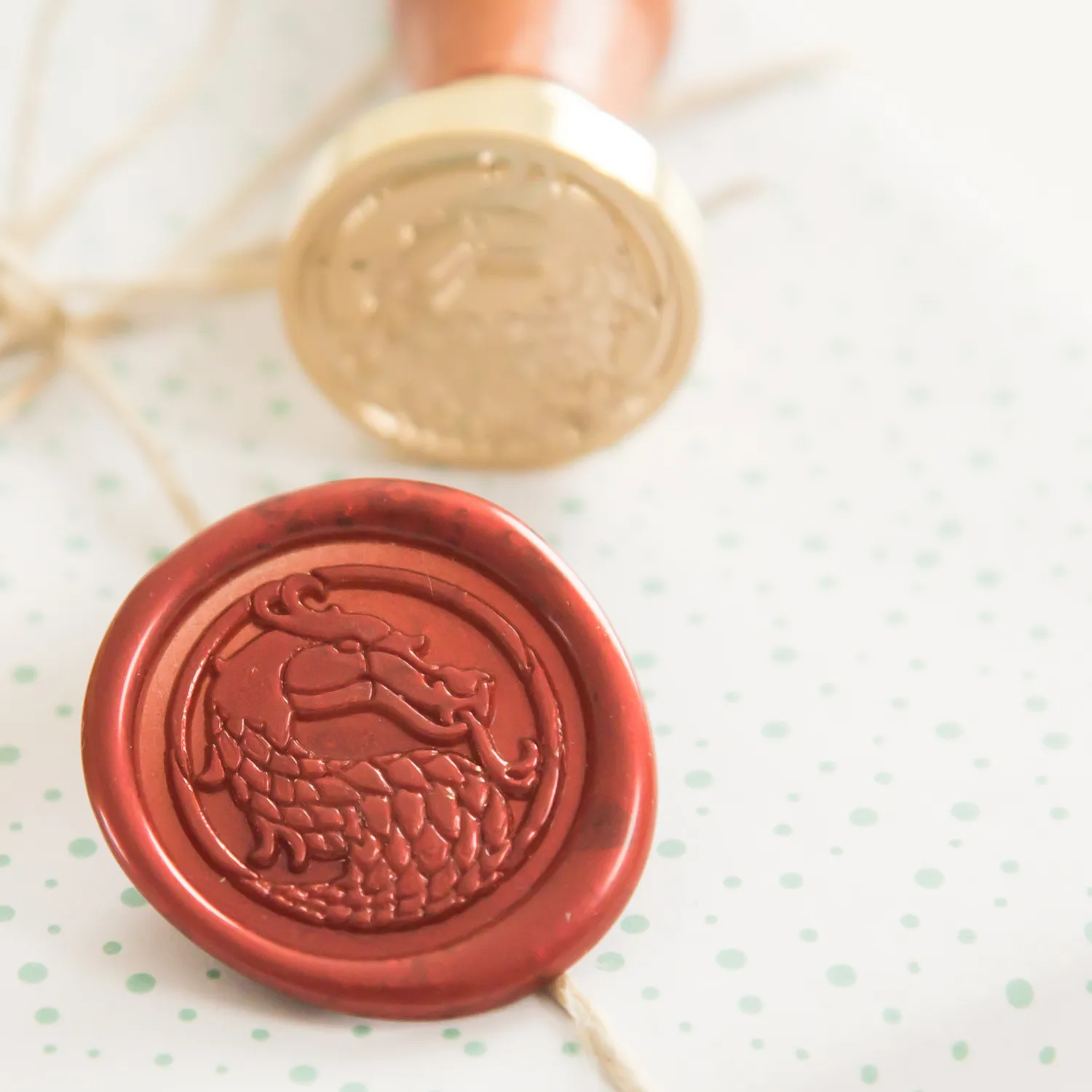 Jessy at Sea Dragon Head wax stempel 25 mm draak