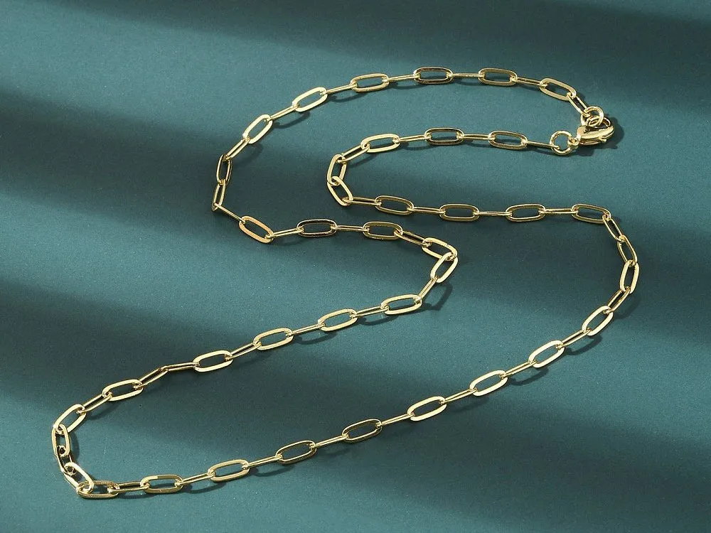 La Petite Epicerie collier paperclip goud 44,5 cm messing