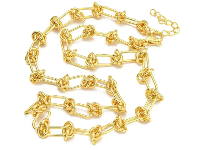 La Petite Epicerie collier knoop ketting messing goud 18K