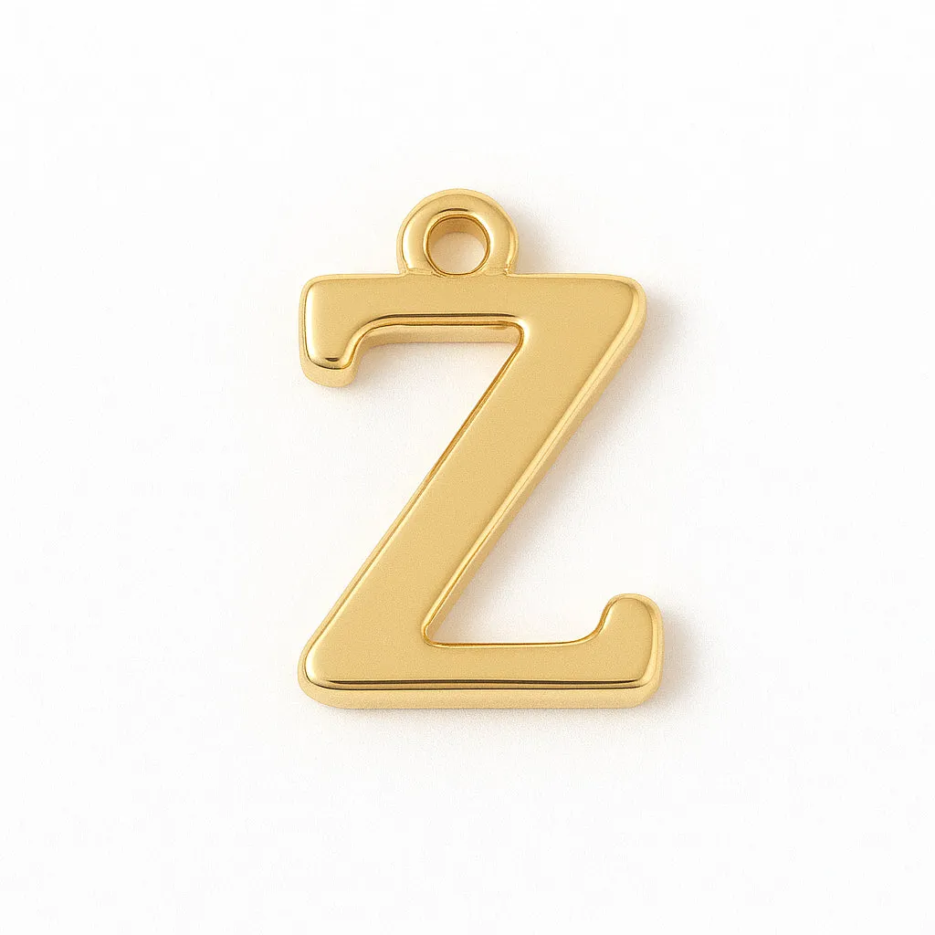 La Petite Epicerie Letterbedel Z messing kraal goud 10 mm per stuk