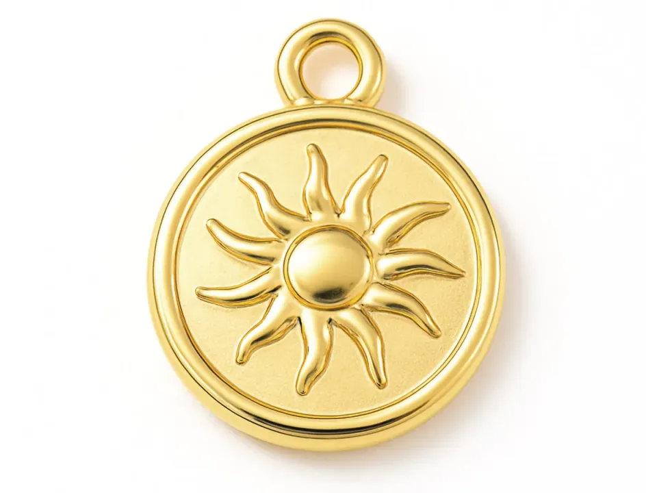 La Petite Epicerie hanger zon rond goud 15,5 mm per stuk