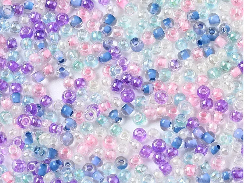 La Petite Epicerie rocailles 2 mm tube blauw-parme glas