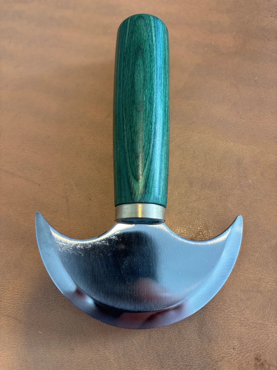 Leather House Half Moon Knife XL halvemaanmes hout
