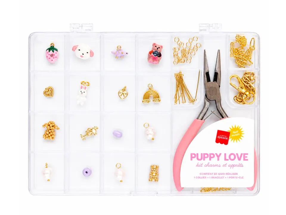 La Petite Epicerie Puppy Love sieradenkit met tang goudkleurig