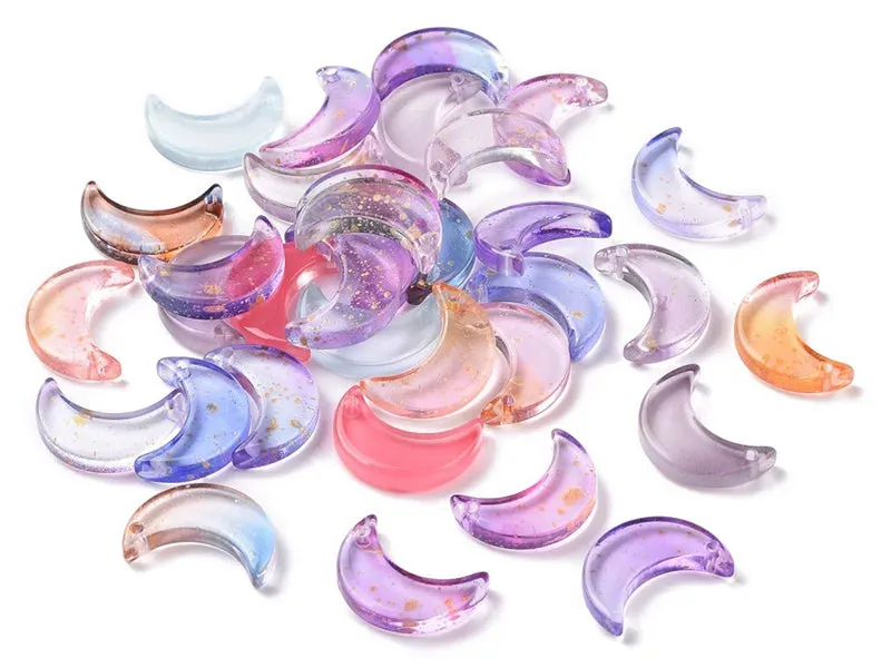 La Petite Epicerie maan glaskralen 16x11mm 20 stuks
