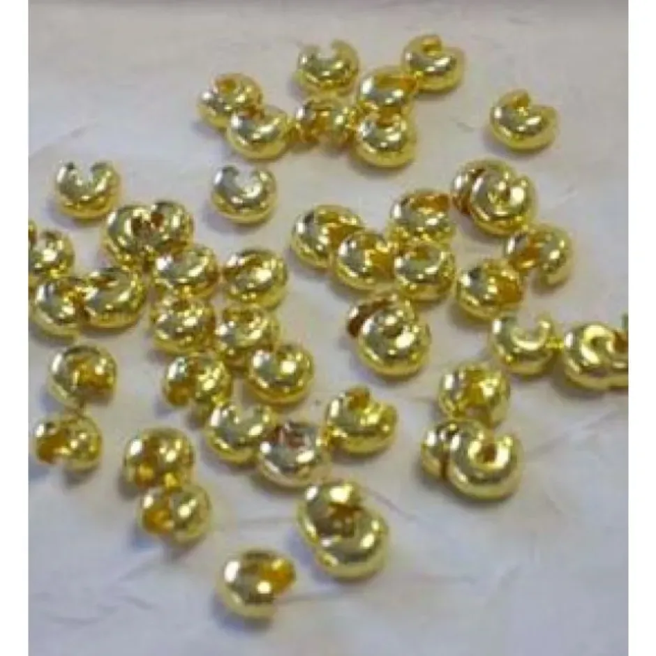LTC-Leiden knijpkraalverbergers 6 mm goud 50 stuks
