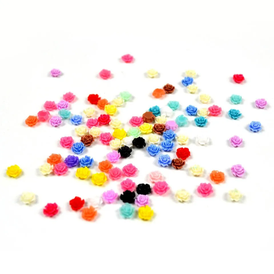 Bijounique Roosjes decoratie 10 stuks mix 6 mm